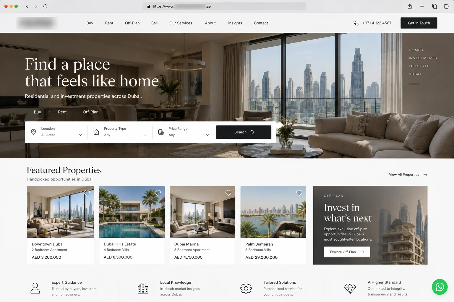 Real Estate Company website design by QashLabs