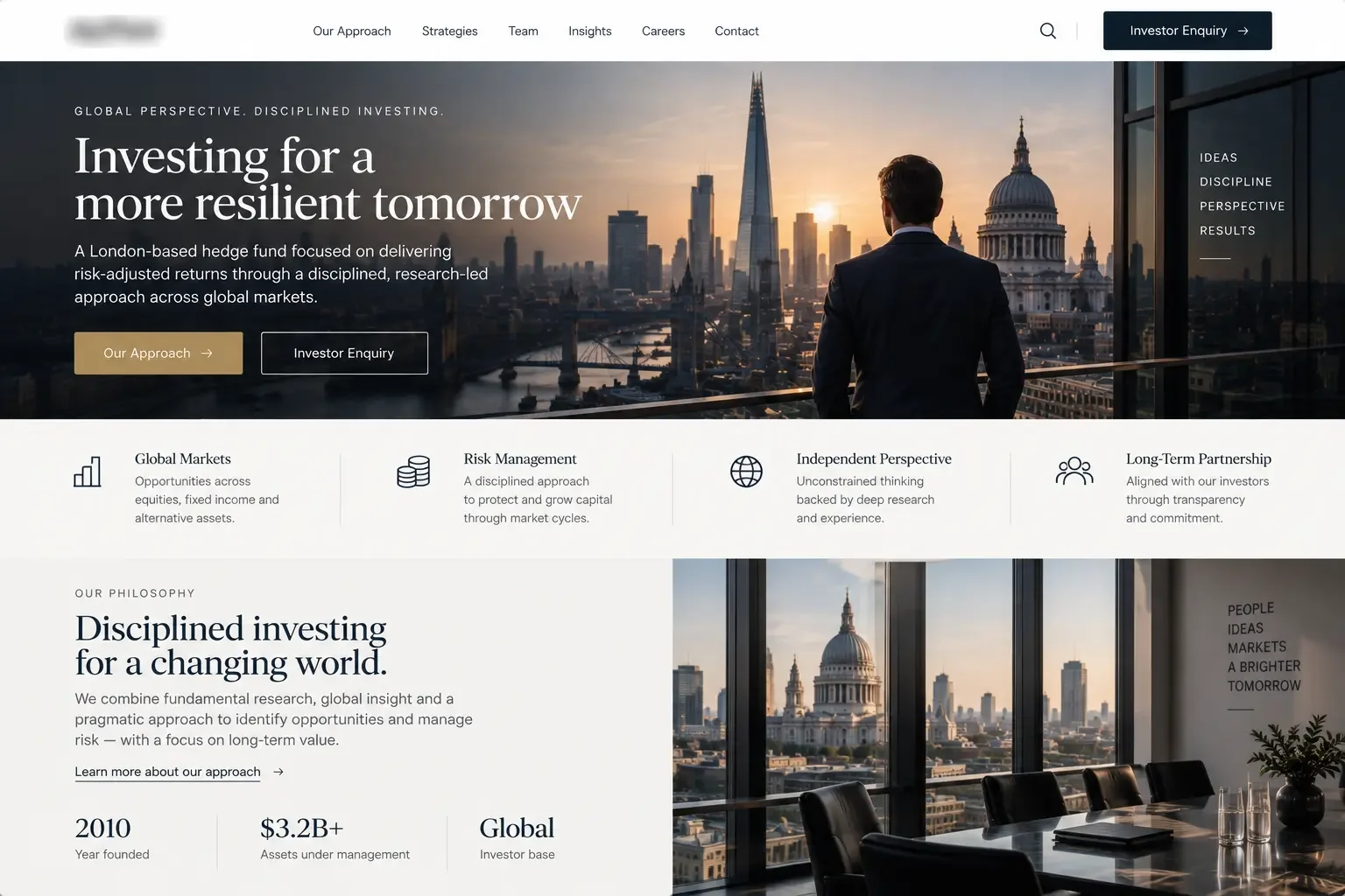 Investment Firm website design by QashLabs