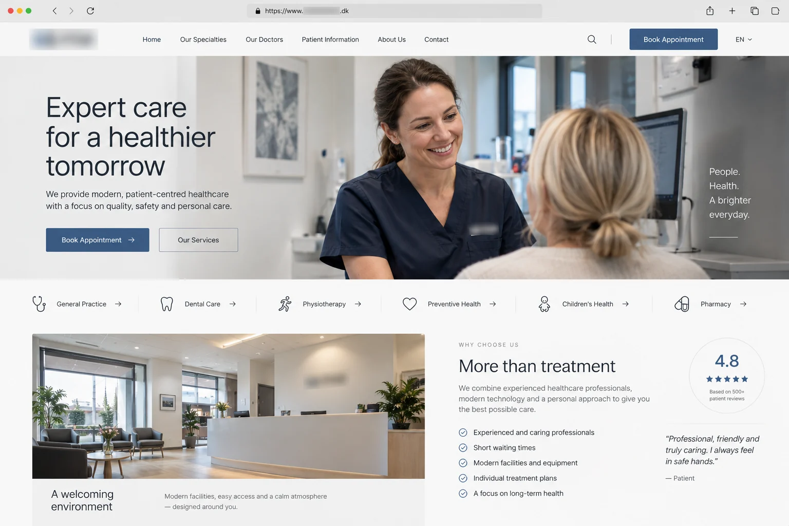 Healthcare Clinic website design by QashLabs