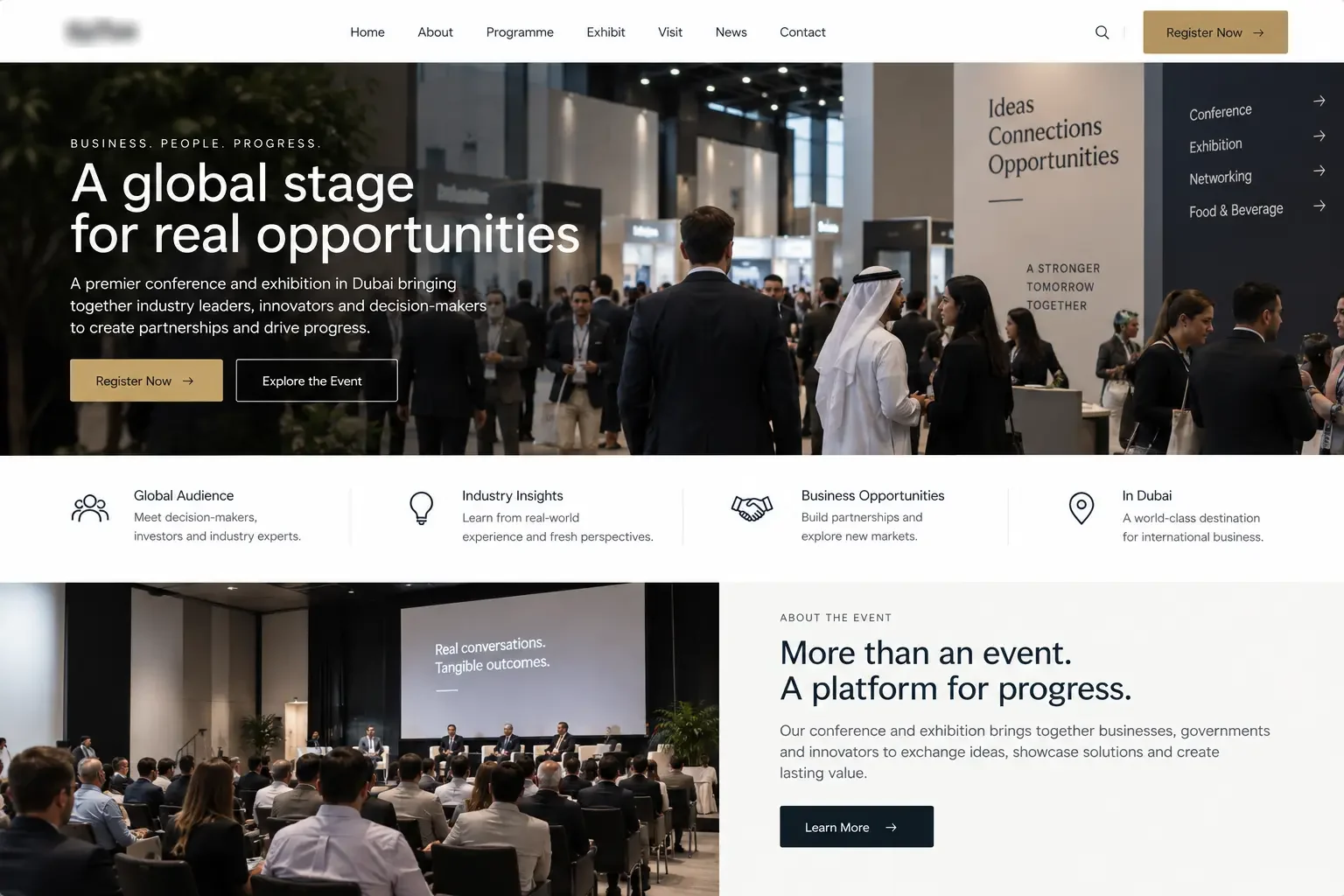 Business Conference website design by QashLabs